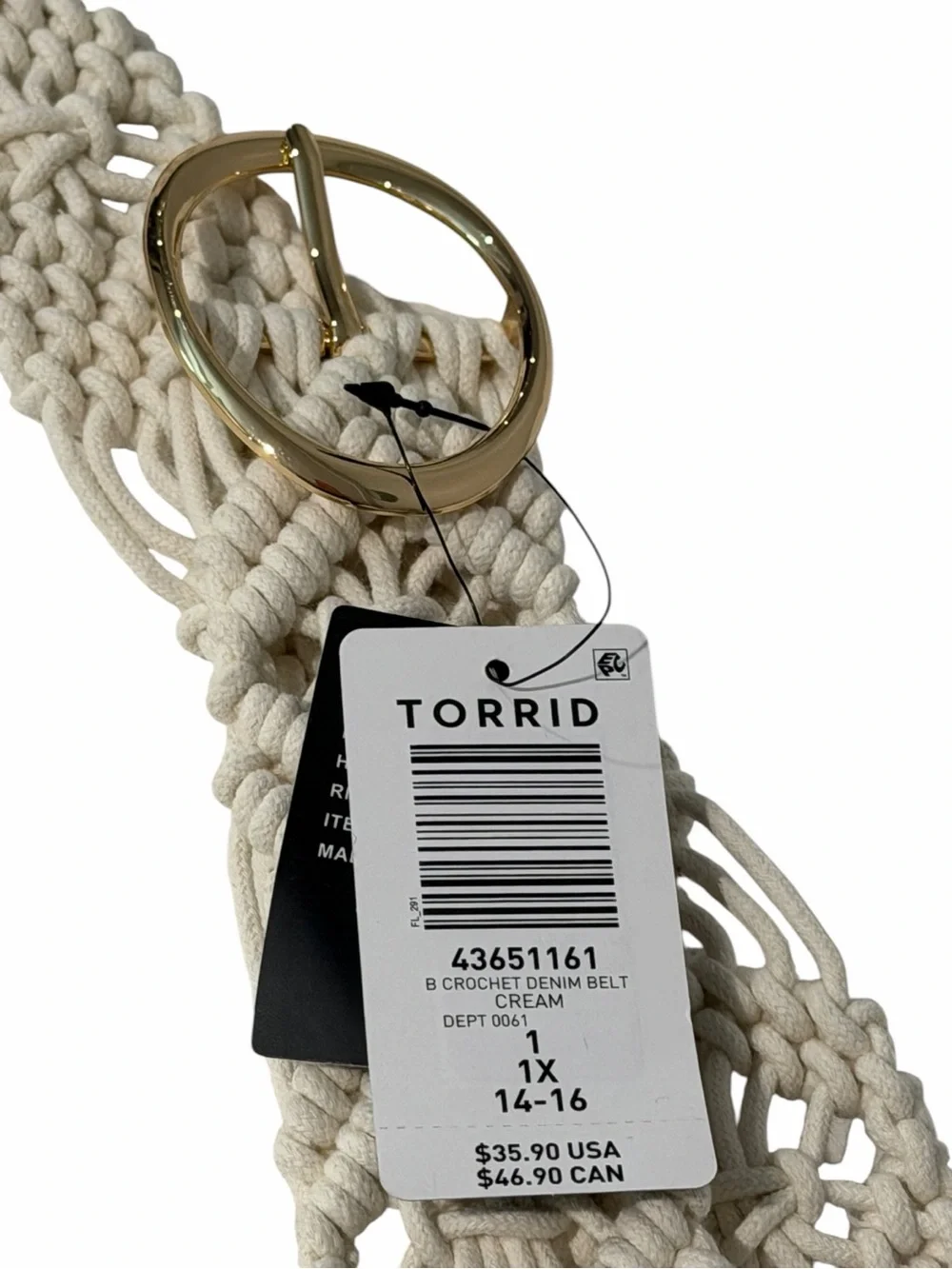 torrid macramé belt